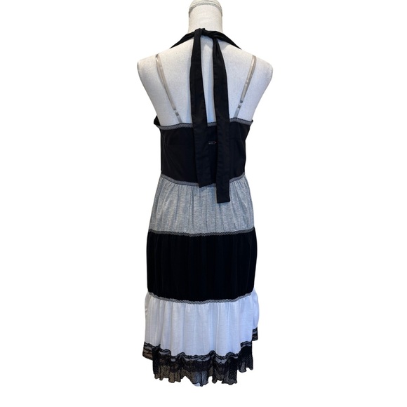NWT Bai Amour Doublelayer Black, White, and Grey Sleeveless Dress. Medium - Picture 3 of 10